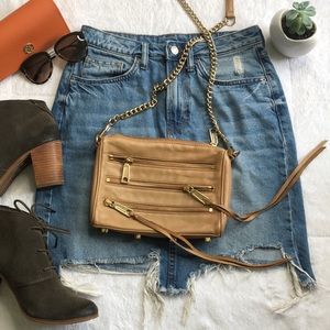 EUC Rebecca Minkoff Mini 5 Camel Taupe Purse